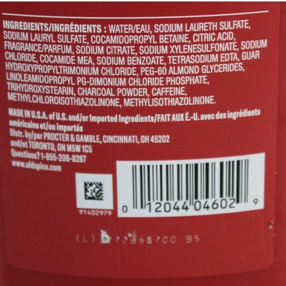 Old Spice Shampoo Lot 4 Fiji Coconut 2-in-1 & Volcano Charcoal 13.5oz Bottles